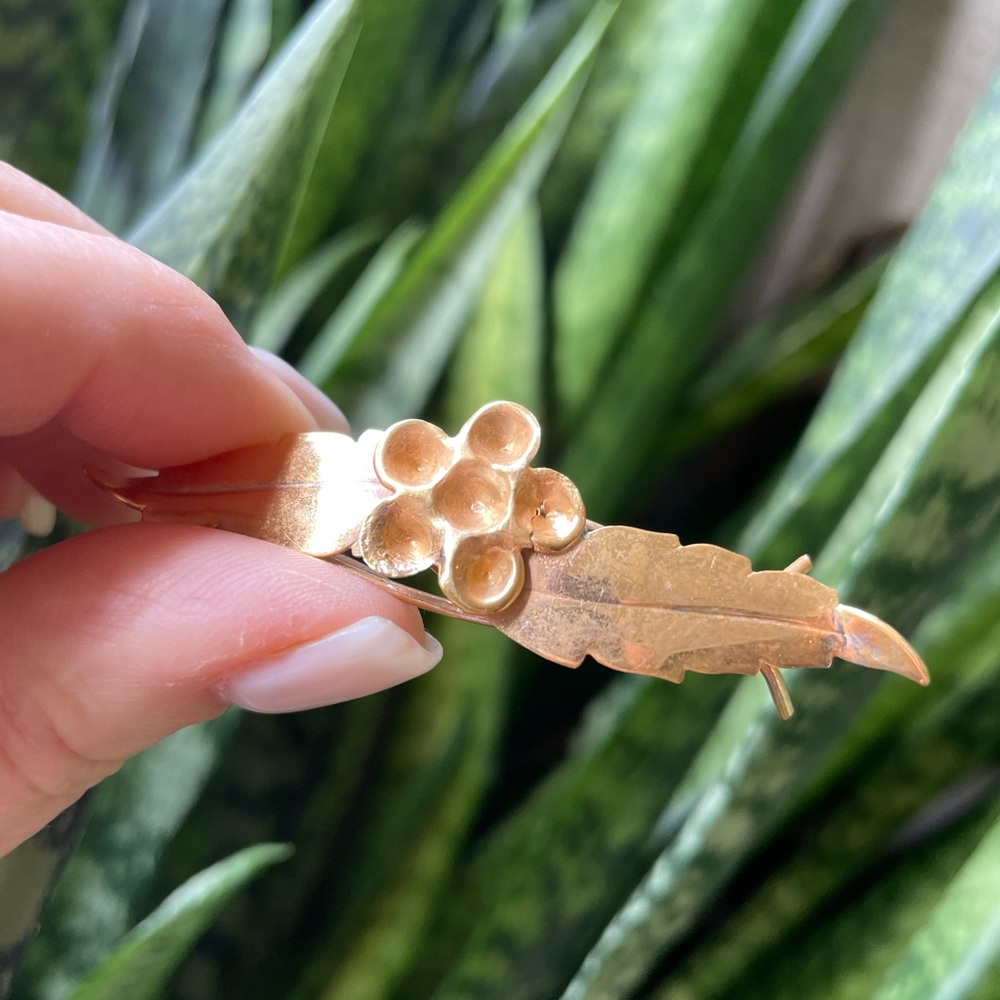 VTG 14K gold plated sterling silver hair clip - Picture 6 of 9